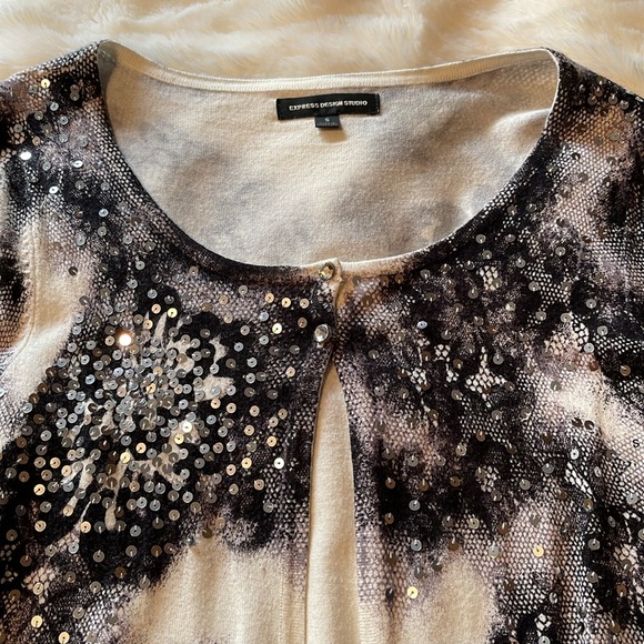 Express Sequined Cardigan - Picture 2 of 5